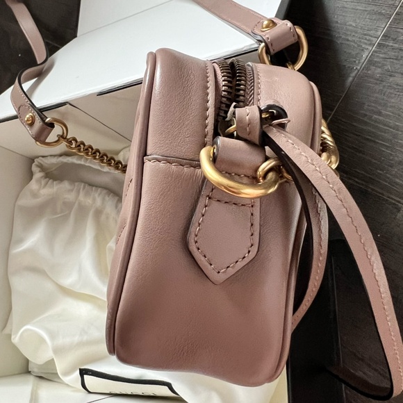 GUCCI MARMONT MINI SHOULDER BAG - DUSTY PINK - Picture 7 of 9